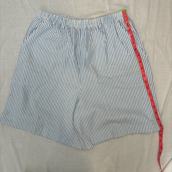 Vintage blair womens walking shorts striped Blue cotton Sz‎ Medium pull on 80s - Picture 8 of 8